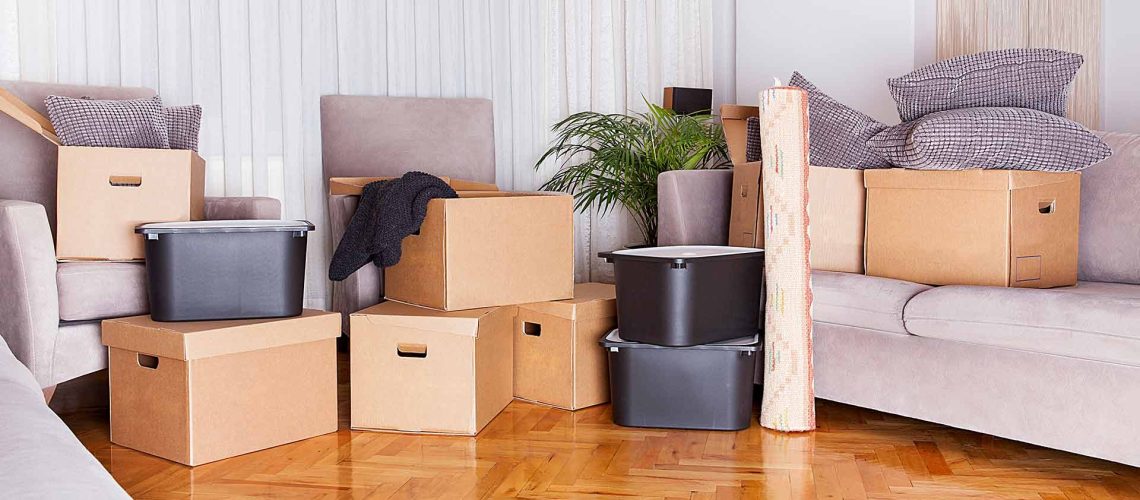 moving boxes in room